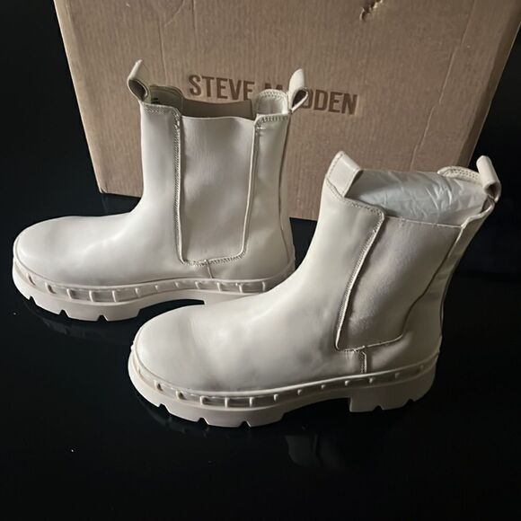 NWT Steve Madden leather barclay sand boots 8 - Picture 2 of 8
